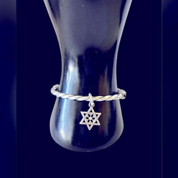 Brighton Silver Hinged Bangle with Star of David Charm - Picture 4 of 4